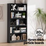 Artiss Bookshelf 5 Tiers ANTON Black - Image 7