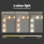Artiss Dressing Table Set Stool 12 Led Bulbs Wood - Image 5