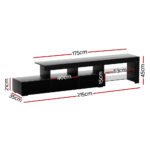 Artiss Entertainment Unit TV Cabinet LED 215cm Black Caya - Image 4