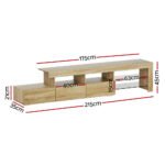 Artiss Entertainment Unit TV Cabinet LED 215cm Pine Caya - Image 4