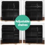 Artiss Shoe Rack Cabinet 21 Pairs Adjustable Shelves Black Clair - Image 6