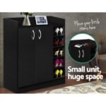 Artiss Shoe Rack Cabinet 21 Pairs Adjustable Shelves Black Clair - Image 7