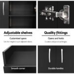 Artiss Shoe Rack Cabinet 21 Pairs Adjustable Shelves Black Clair - Image 8