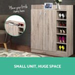Artiss Shoe Rack Cabinet 21 Pairs Adjustable Shelves Pine Clair - Image 7