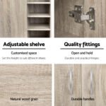 Artiss Shoe Rack Cabinet 21 Pairs Adjustable Shelves Pine Clair - Image 8