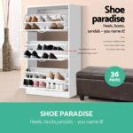 Artiss Shoe Rack Cabinet 36 Pairs Adjustable Shelves Ivy - Image 6
