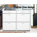 Artiss Shoe Rack Cabinet 36 Pairs Adjustable Shelves White Sara - Image 5