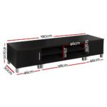 Artiss TV Cabinet Entertainment Unit 190cm Black Danson - Image 4