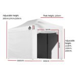 Instahut Gazebo Pop Up Marquee 3x6 Folding Tent Gazebos 500D Oxford Fabric White - Image 2