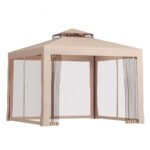 Instahut Gazebo Marquee 3m Outdoor Event Tent Camping Party Mesh Wall Canopy Brown - Image 7