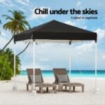 Instahut Gazebo 2x2m Outdoor Patio Garden Marquee Shade w/ Base Pods Black - Image 5