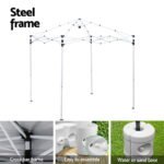 Instahut Gazebo 2x2m Outdoor Patio Garden Marquee Shade w/ Base Pods Grey - Image 6