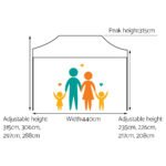 Instahut Gazebo Pop Up Marquee 3x4.5 Folding Tent 500D Oxford Fabric White - Image 2