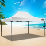 Instahut Gazebo Pop Up Marquee 3x4.5 Folding Tent 500D Oxford Fabric White - Image 7