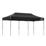 Instahut Gazebo Pop Up Marquee 3x6 Folding Tent Wedding 500D Camping Black - Image 8