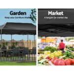 Instahut Gazebo Pop Up Marquee 3x6 Folding Tent Wedding 500D Camping Black - Image 4