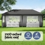 Instahut Gazebo 3x6m Pop Up Marquee Wedding Party Outdoor Camping Canopy Grey - Image 4