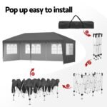 Instahut Gazebo 3x6m Pop Up Marquee Wedding Party Outdoor Camping Canopy Grey - Image 5
