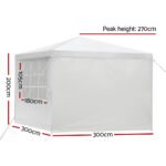 Instahut Gazebo 3x3m Marquee Wedding Party Tent Outdoor Camping Side Wall Canopy Window Panel White - Image 2
