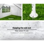 Instahut Gazebo 3x3m Marquee Wedding Party Tent Outdoor Camping Side Wall Canopy Window Panel White - Image 5