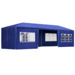 Instahut Gazebo 3x9m Marquee Wedding Party Tent Outdoor Camping Side Wall Canopy 8 Panel Blue - Image 7