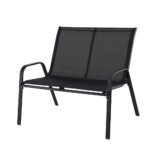 Gardeon Garden Bench Seat Steel Outdoor Patio Park Lounge Backyard Chair Black - Image 2