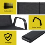 Gardeon Garden Bench Seat Steel Outdoor Patio Park Lounge Backyard Chair Black - Image 6