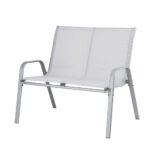 Gardeon Garden Bench Seat Steel Outdoor Patio Park Lounge Backyard Chair Grey - Image 2