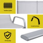 Gardeon Garden Bench Seat Steel Outdoor Patio Park Lounge Backyard Chair Grey - Image 6