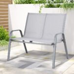 Gardeon Garden Bench Seat Steel Outdoor Patio Park Lounge Backyard Chair Grey - Image 7