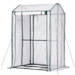 Green Fingers Mini Greenhouse PE Cover Green House Roll-Up Zippered Door 1.0x0.8x1.5M - Image 7