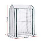 Green Fingers Mini Greenhouse PE Cover Green House Roll-Up Zippered Door 1.0x0.8x1.5M - Image 2