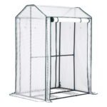 Green Fingers Mini Greenhouse PE Cover Green House Roll-Up Zippered Door 1.0x0.8x1.5M - Image 3