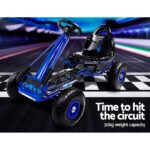 Rigo Kids Pedal Go Kart Ride On Toys Racing Car Rubber Tyre Blue - Image 6