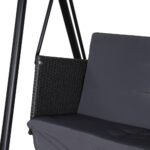 Gardeon Outdoor Swing Chair Garden Bench Furniture Canopy 3 Seater Rattan Grey - Image 5