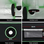Green Fingers Grow Tent Kits 240x240x200cm Hydroponics Indoor Grow System Black - Image 6