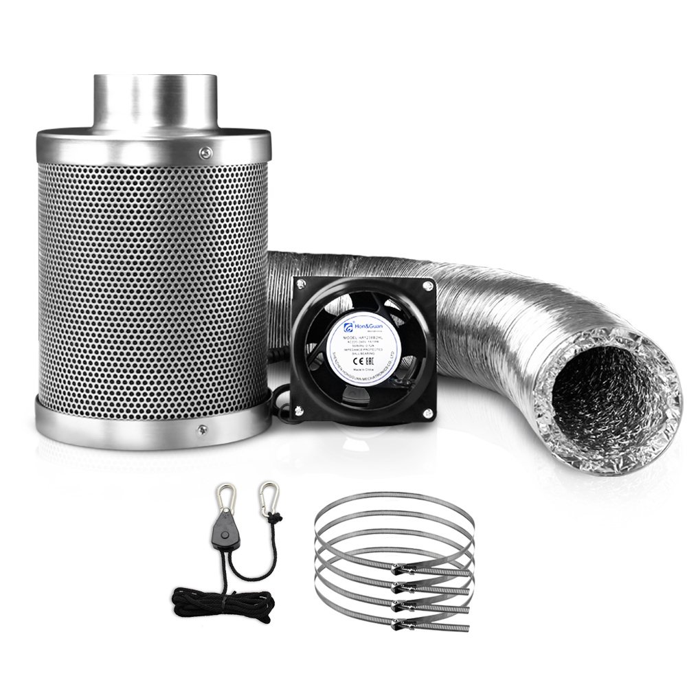 GT-KIT-VENT-6IN-00 Green Fingers 6"Ventilation Kit Fan Hydroponics Grow Tent Kit Carbon Filter Duct,Green Fingers 6"Ventilation Kit Fan Hydroponics Grow Tent Kit Carbon Filter Duct - Image 1