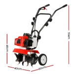Giantz 63CC Tiller Garden Cultivator Rototiller 4 Blades Soil Plower Rotary Hoe - Image 2