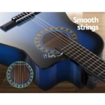 Alpha 34 Inch Classical Guitar Wooden Body Nylon String Beginner Kids Gift Blue - Image 4
