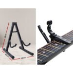 Alpha 34 Inch Classical Guitar Wooden Body Nylon String w/ Stand Beignner Red - Image 4