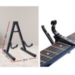 Alpha 38 Inch Acoustic Guitar Wooden Body Steel String Full Size w/ Stand Blue - Image 5