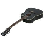 Alpha 41 Inch Acoustic Guitar Equaliser Electric Output Jack Cutaway Black - Image 3