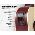 Alpha 41 Inch Acoustic Guitar Equaliser Electric Output Cutaway w/ Stand Wood - Image 4