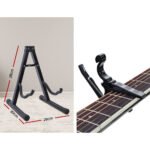 Alpha 41 Inch Acoustic Guitar Equaliser Electric Output Cutaway w/ Stand Wood - Image 6