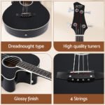 Alpha 43" Acoustic Bass Guitar Black 4-Band EQ - Image 6