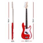 Alpha Electric Guitar Bass 47 Inch Red - Image 2