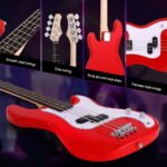 Alpha Electric Guitar Bass 47 Inch Red - Image 6