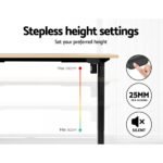 Artiss Standing Desk Motorised White Oak 120CM - Image 4