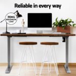 Artiss Standing Desk Motorised 140CM Rustic Brown - Image 6