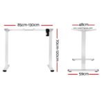 Artiss Electric Standing Desk Frame Only Height Adjustable 70KG Load White - Image 2